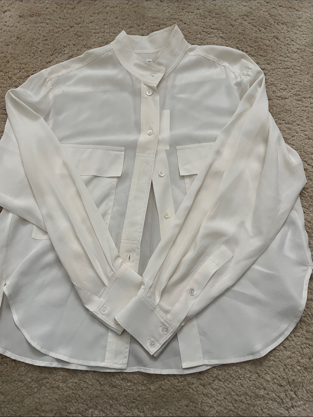 Frame Silk Button-Up Blouse